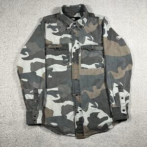 Saint Unbreakable Shirt Mens M Camo Button Down Long Sleeve Cotton Casual